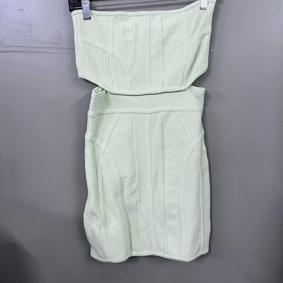 Herve Leger Strapless Ribbed Organic Cotton Blend Boucle - Picture 2 of 6